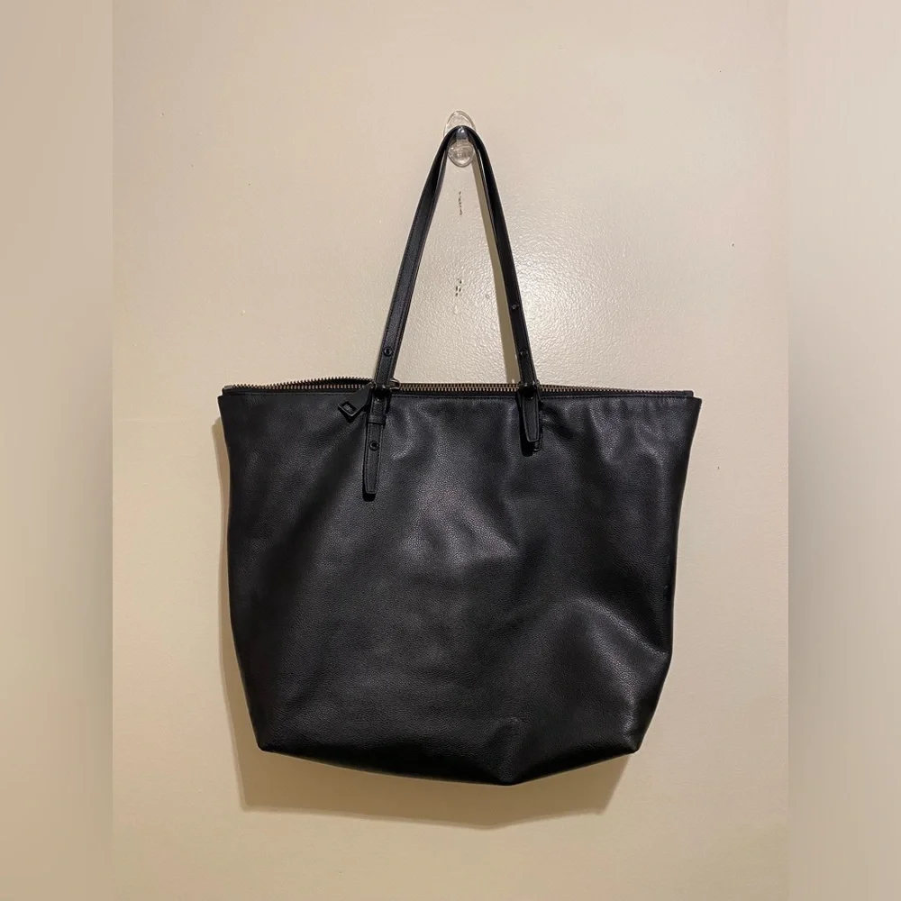 Rebecca Mincoff Black Leather Tote Bag